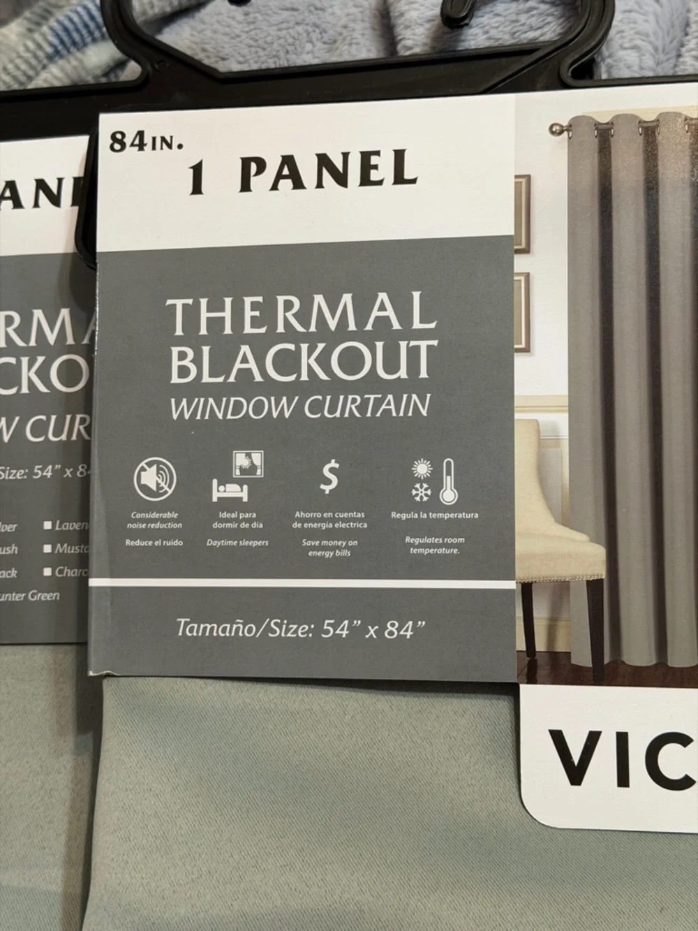 Victoria Thermal Blackout Window Curtain 2 Panels - Gray NWT